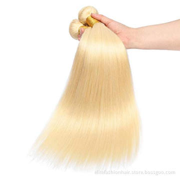 Wholesale double drawn 613 Blonde Bundles 100% Brazilian Straight Blonde Human Hair Bundles 613 Blonde Bundles Hair Weave